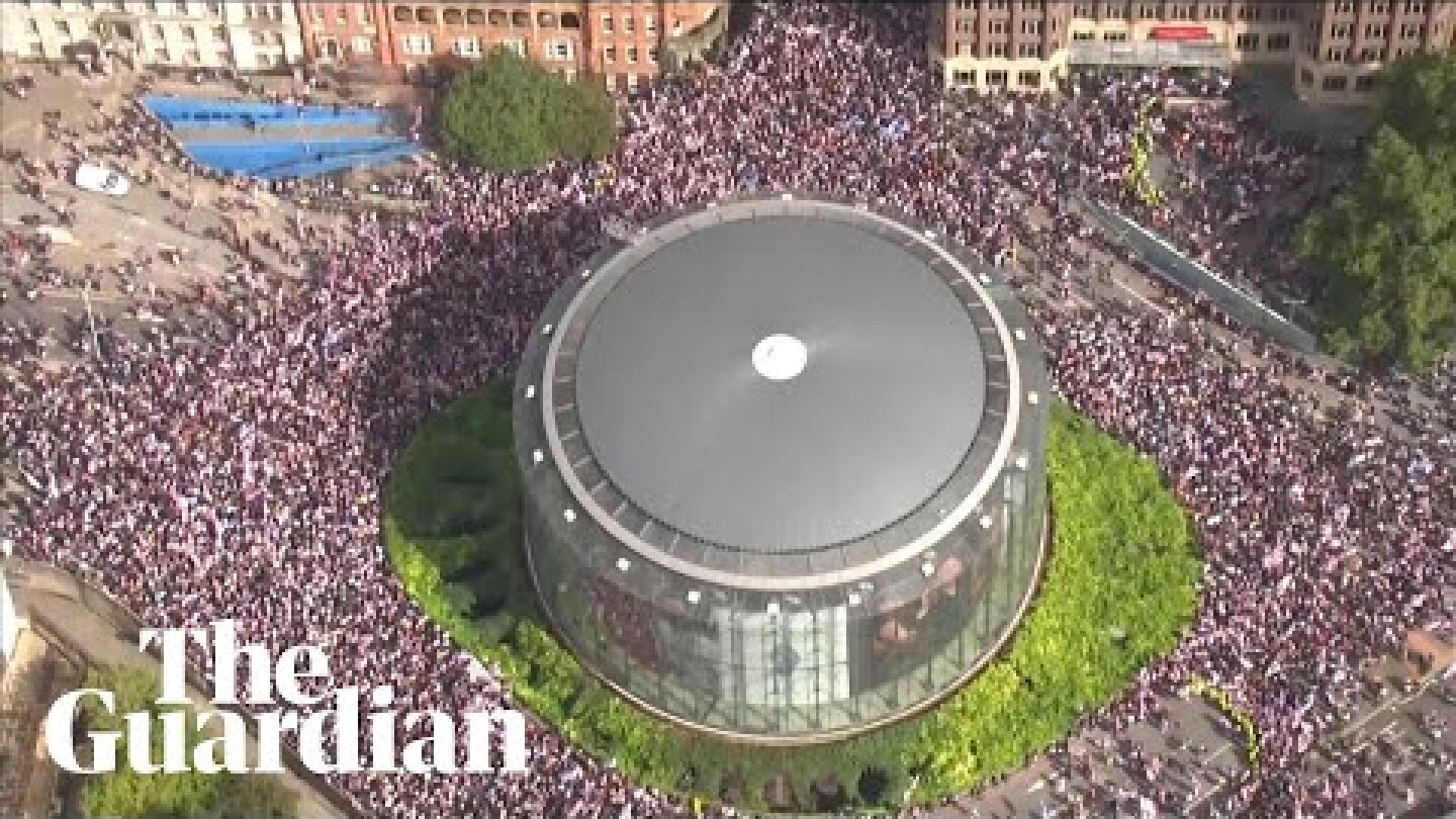Aerial footage shows scale of 'unite the kingdom' rally
