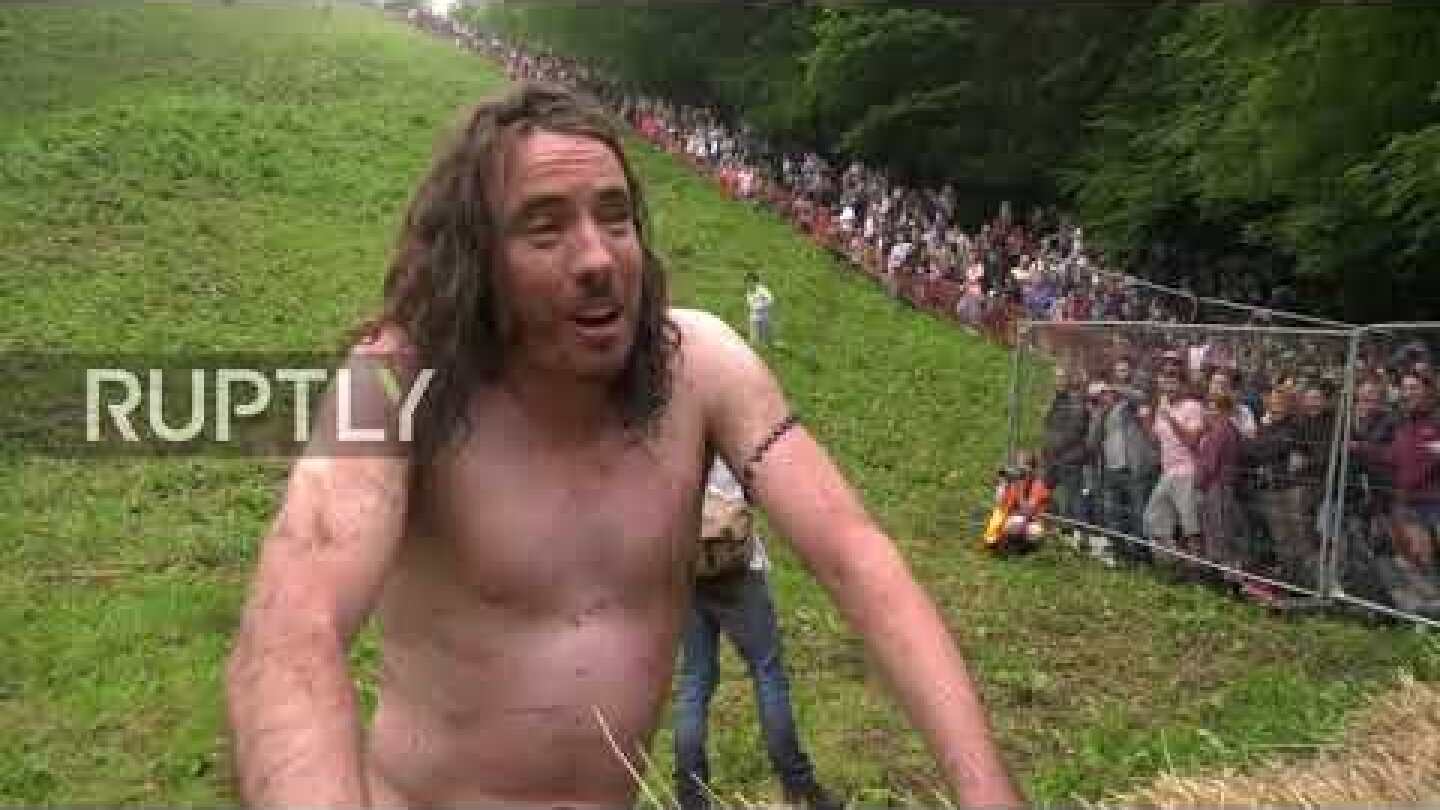 Cheese-rolling pandemonium in Gloucestershire