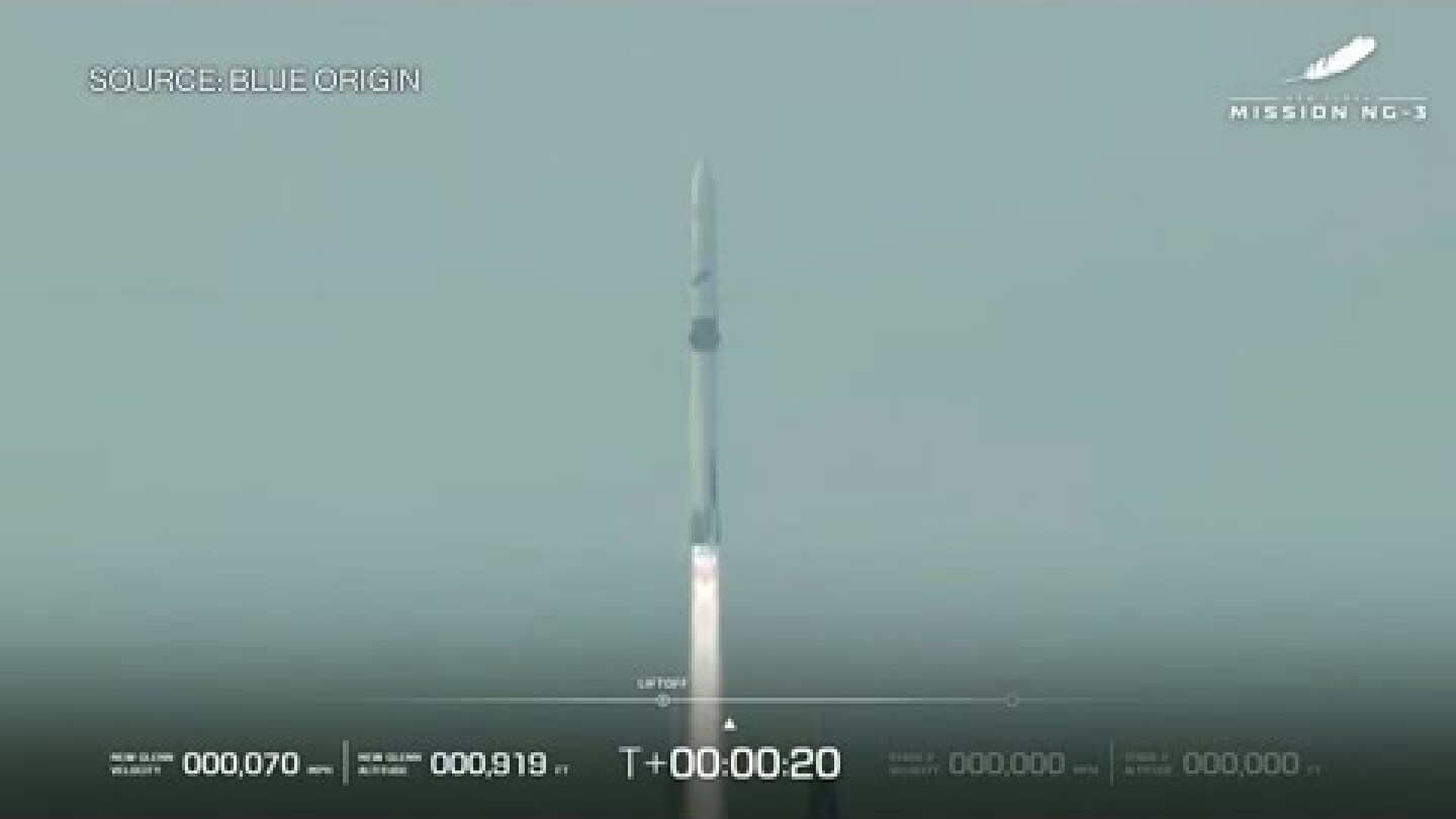 Blue Origin Rocket Launches With First Reused Booster