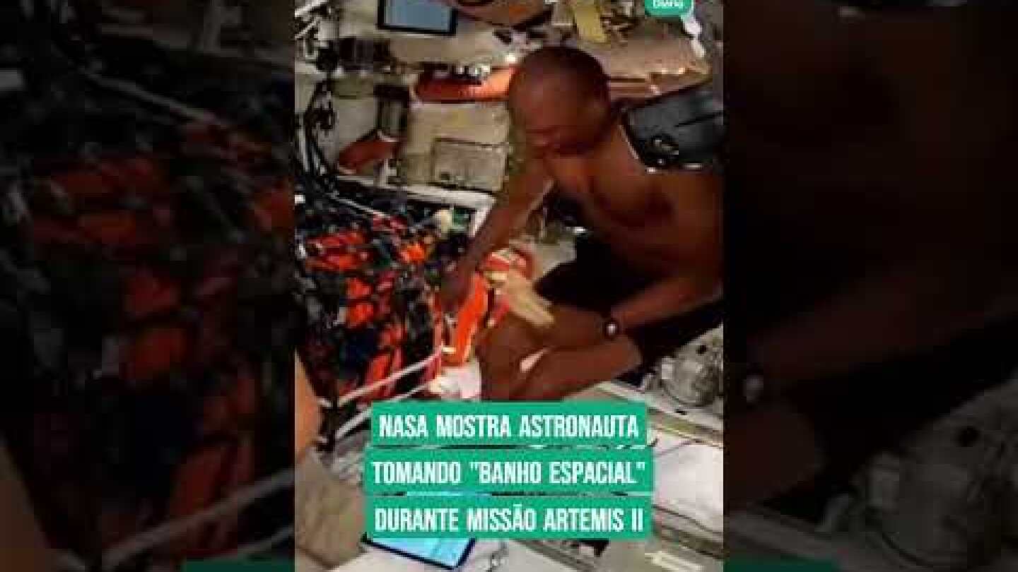 Nasa mostra astronauta tomando "banho espacial" durante missão Artemis II