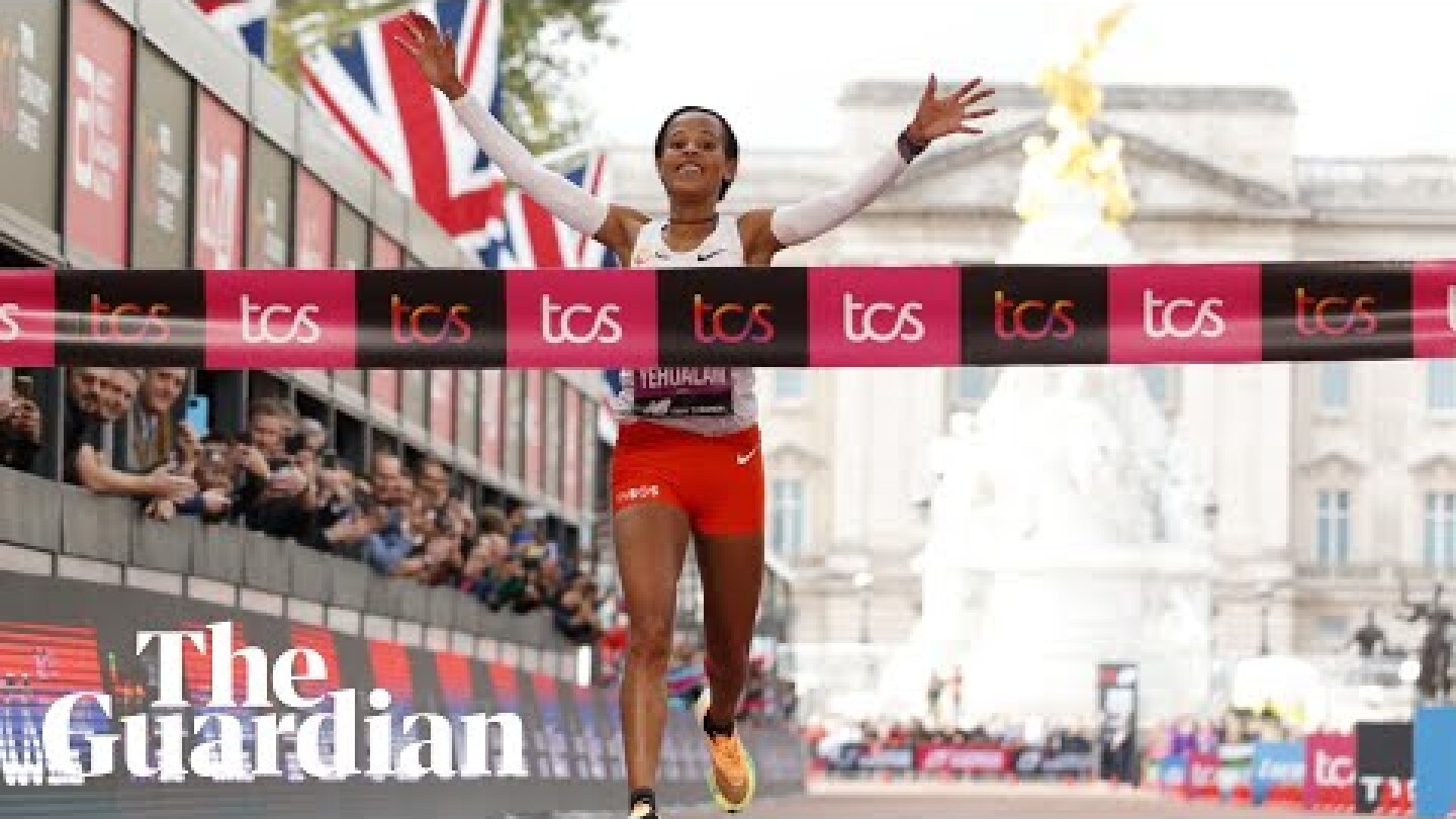 Yalemzerf Yehualaw becomes youngest woman to win London Marathon despite fall