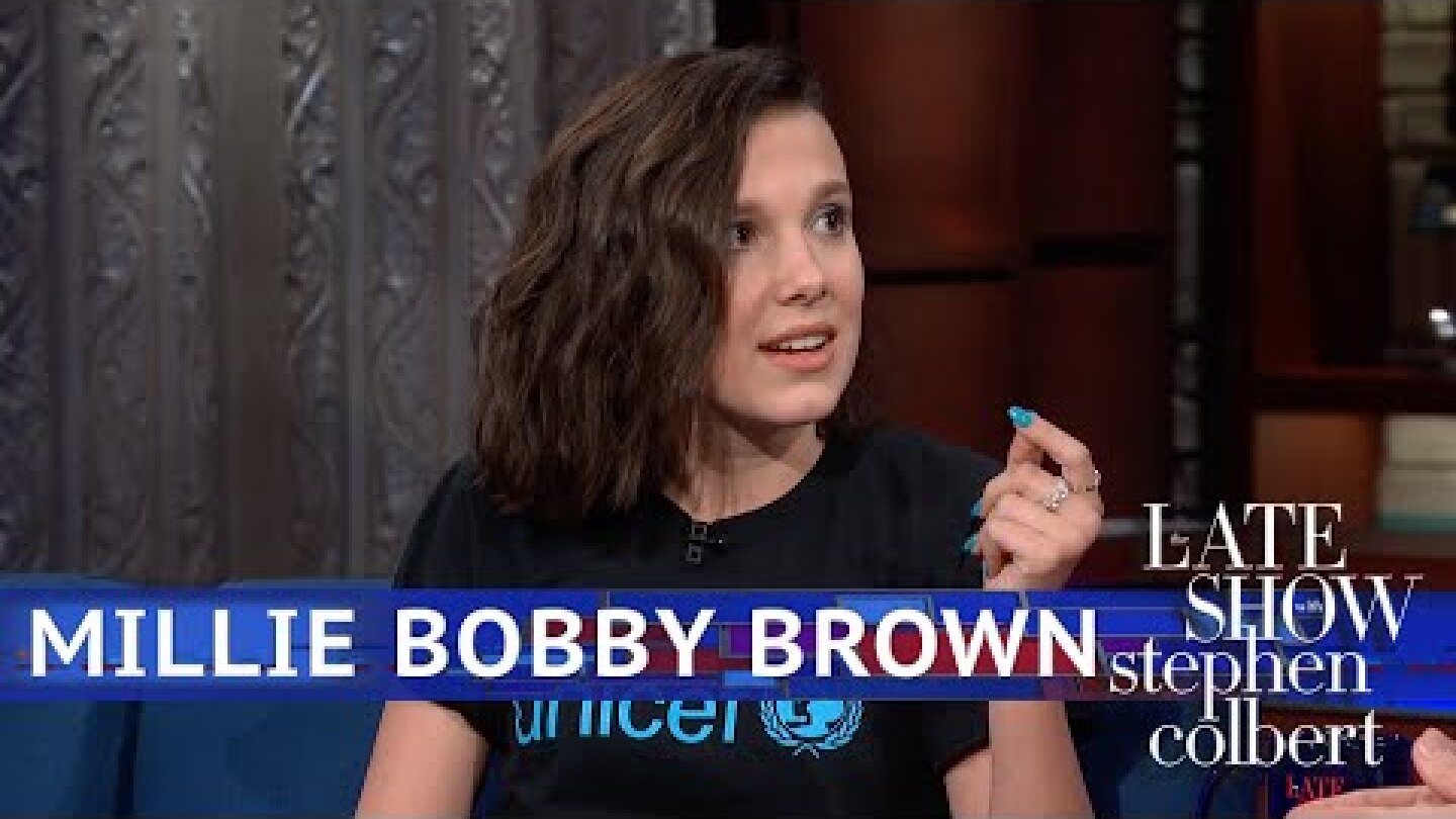 Millie Bobby Brown Paints Stephen's Nails For UNICEF