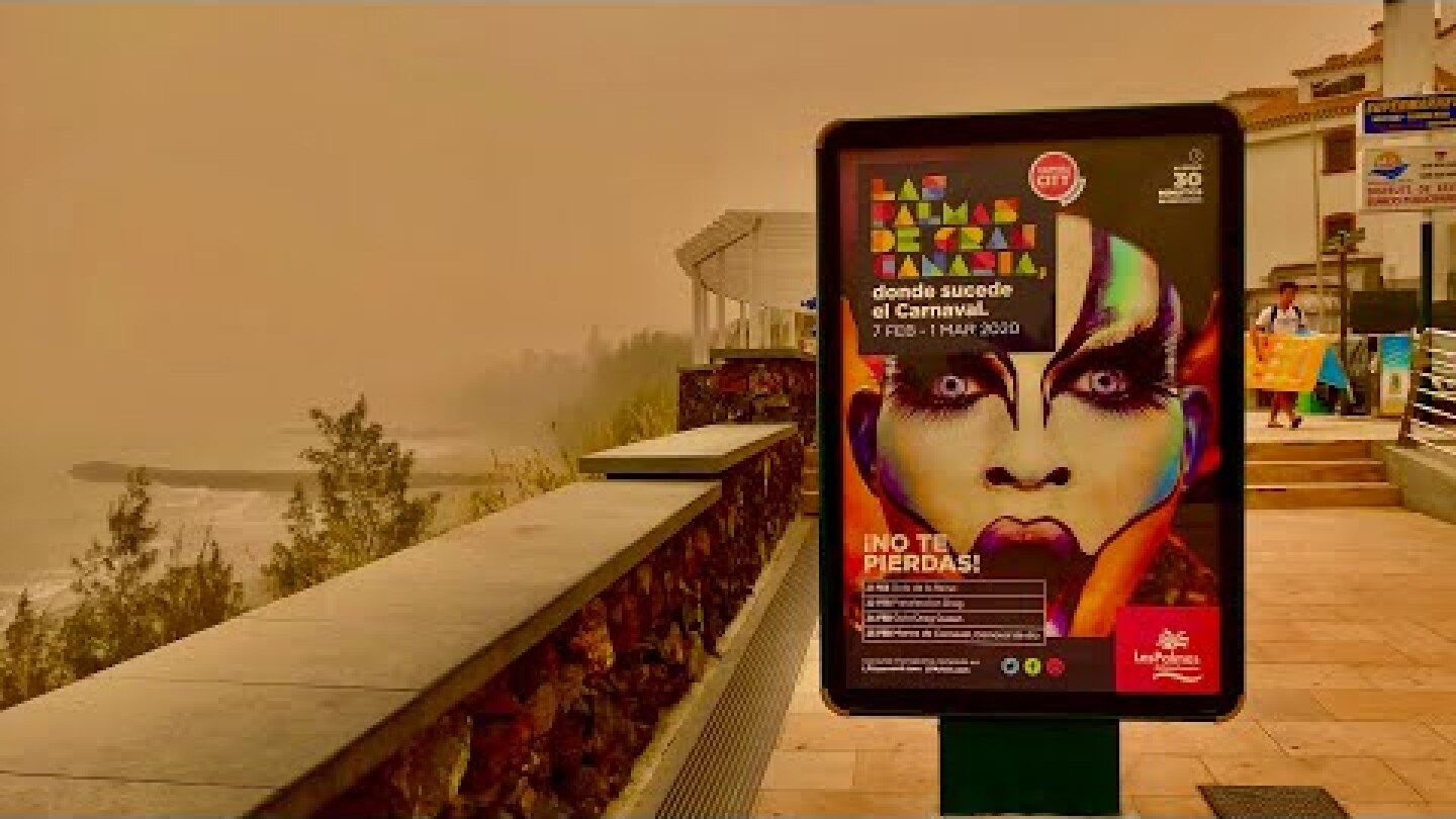 Gran Canaria Calima Big Sandstorm over Maspalomas 22.02.20