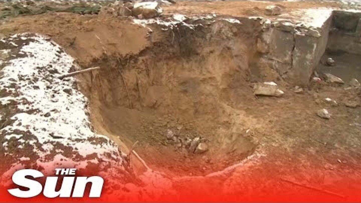 Drone footage captures damage left by missile strike on Polish village