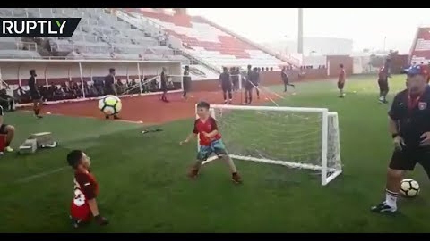 ‘Example of resilience’: Boy born without legs fulfills football dream by playing with Maradona