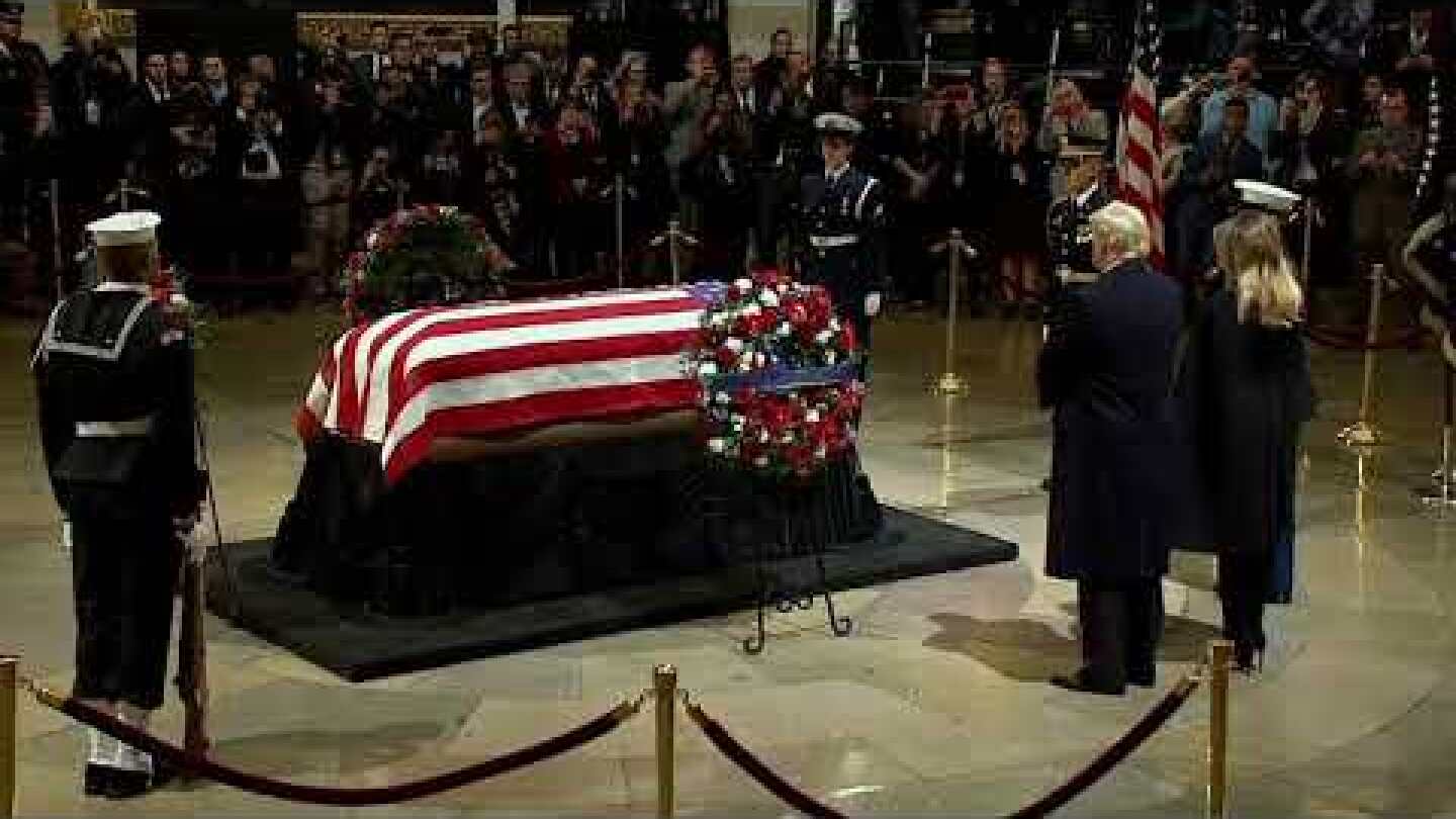 PAYING THEIR RESPECTS: President Trump, First Lady Visit Capitol Rotunda to Honor Bush 41 (FNN)