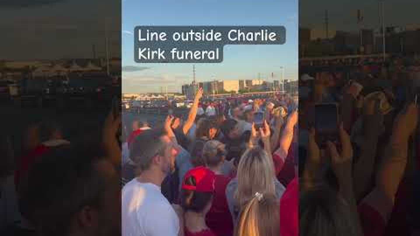 Singing outside Charlie Kirk’s funeral