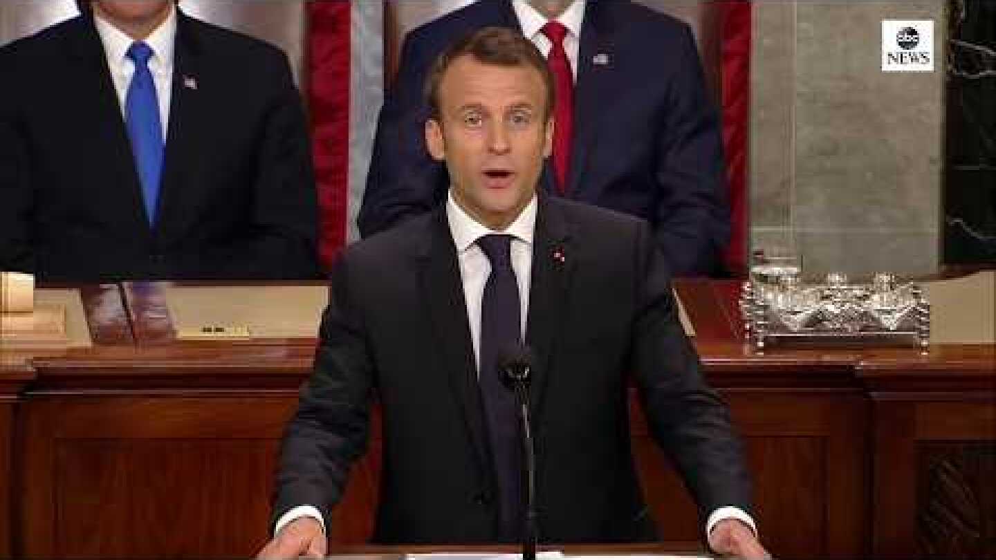 French President Macron addresses joint session of congress | ABC News