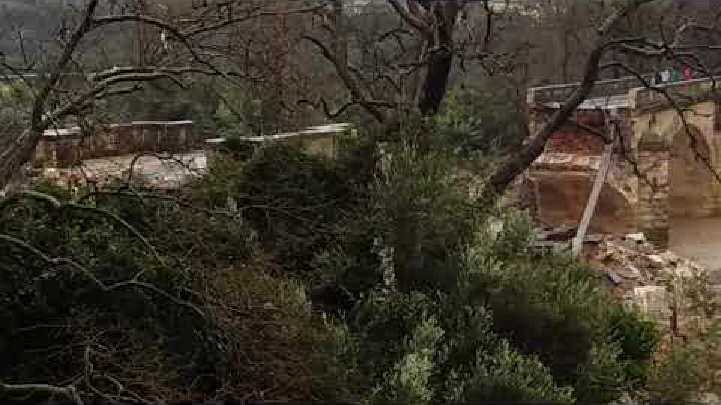 Η γέφυρα του Κερίτη στον Αλικιανό μετά την κατάρρευση