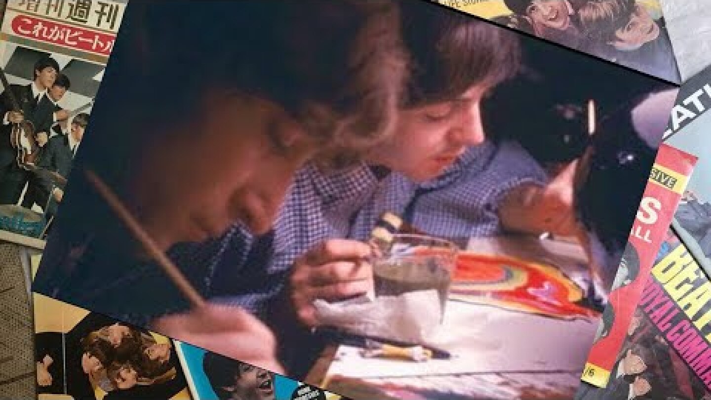 ♫ The Beatles painting Images Of A Woman, Tokyo, 1966 /photos