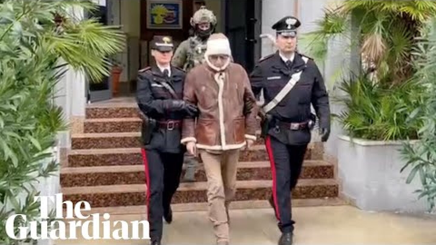 Moment Italian mafia boss Matteo Messina Denaro is arrested