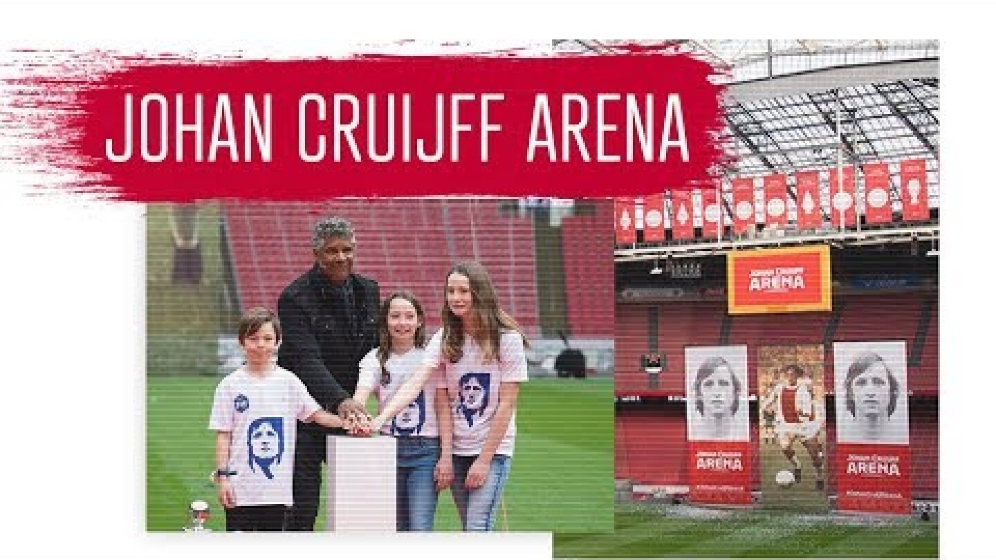 Frank Rijkaard onthult logo Johan Cruijff ArenA