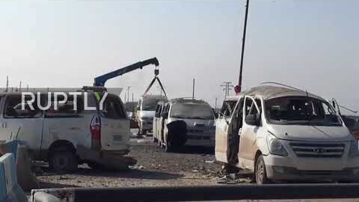 Syria: Vehicles destroyed, debris scattered in wake of deadly Turkish shelling