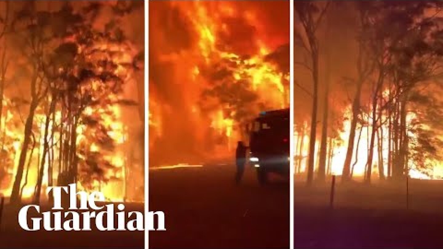 NSW bushfires: the terrifying moment a crowning fire explodes outside Sydney