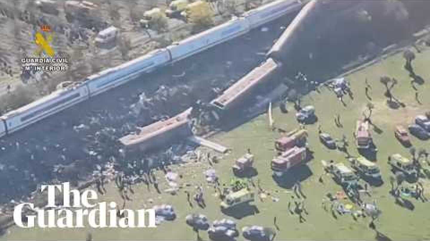 Aerial footage shows aftermath of deadly Spain train collision