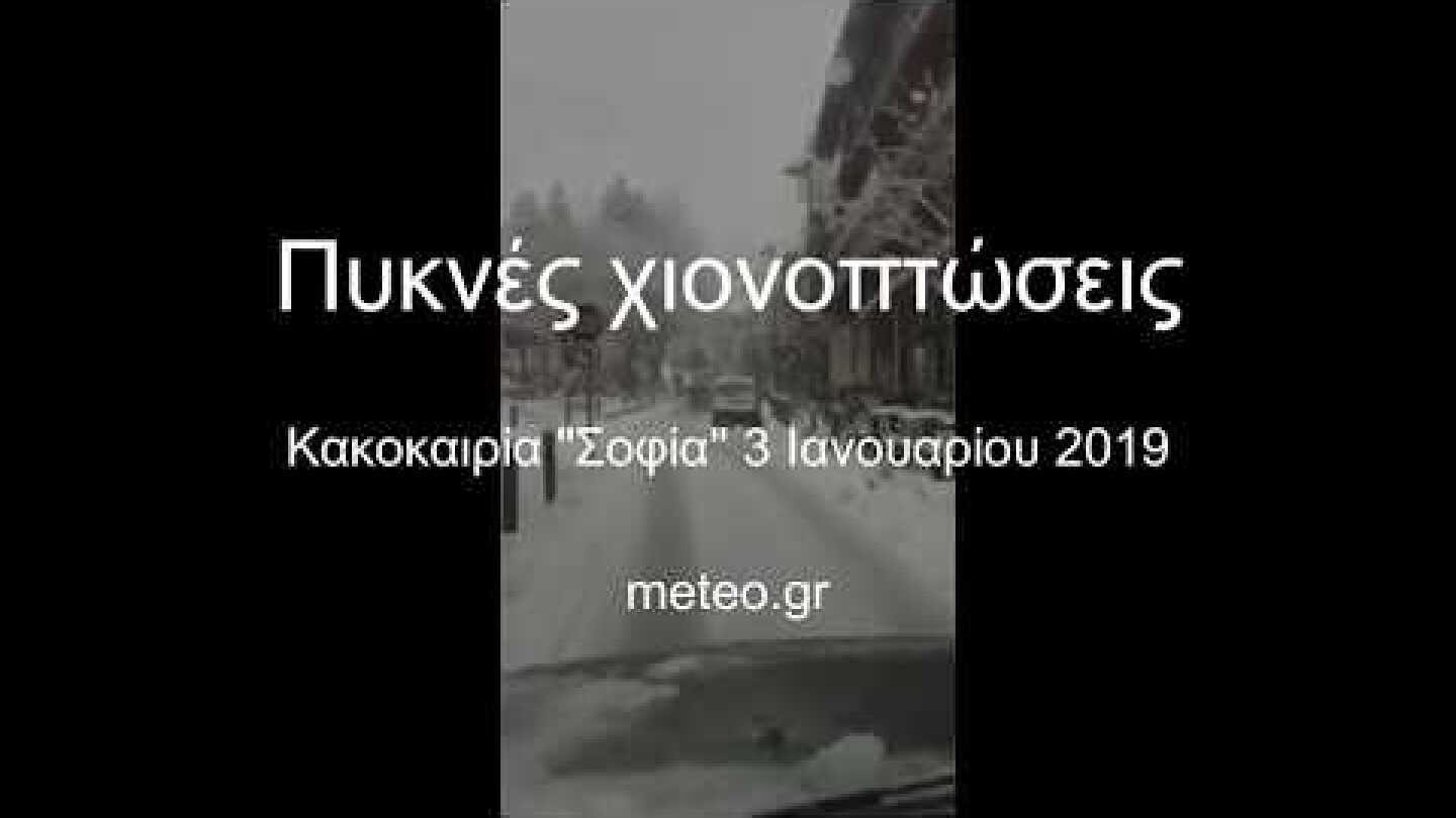 Πυκνές χιονοπτώσεις 03/01/2019 - Κακοκαιρία "Σοφία"