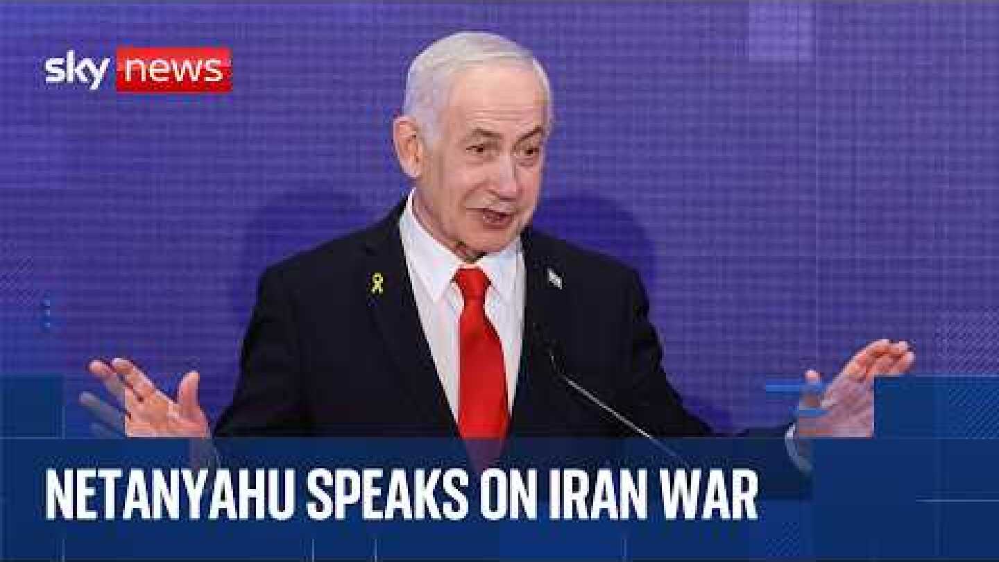 Israeli PM Benjamin Netanyahu holds news conference on Iran war
