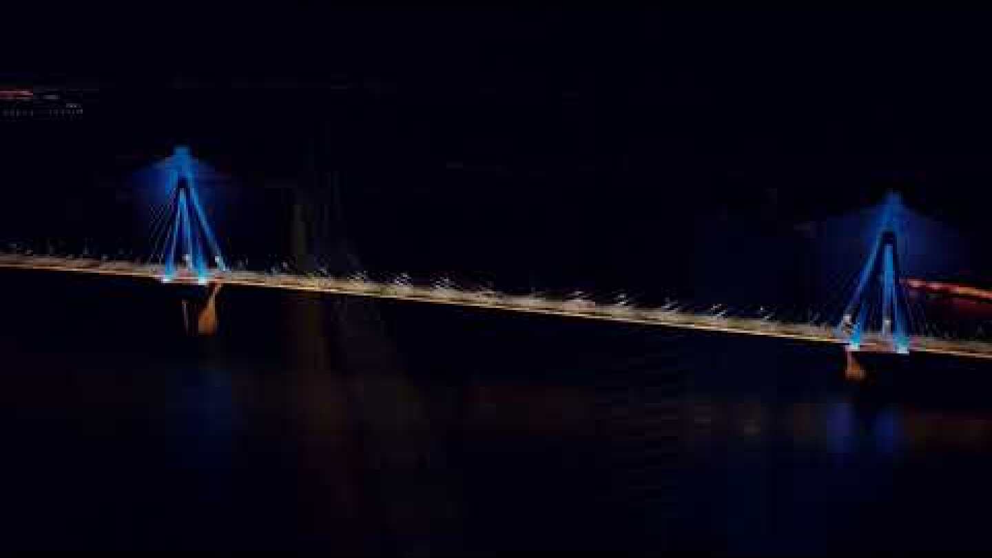 Ημέρα της Ευρώπης: Εντυπωσιακή φωταγώγηση της Γέφυρας Ρίου Αντιρρίου