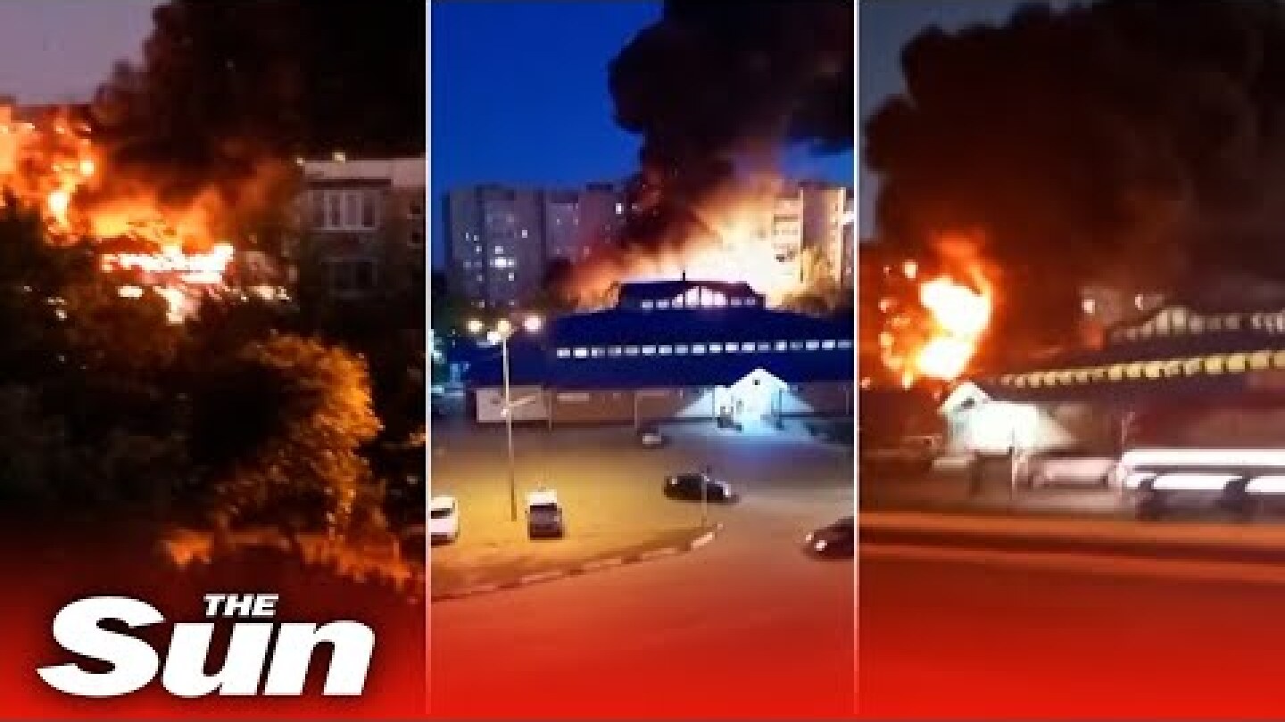 Russian Fighter jet crashes into apartment block sparking huge inferno in Yeysk