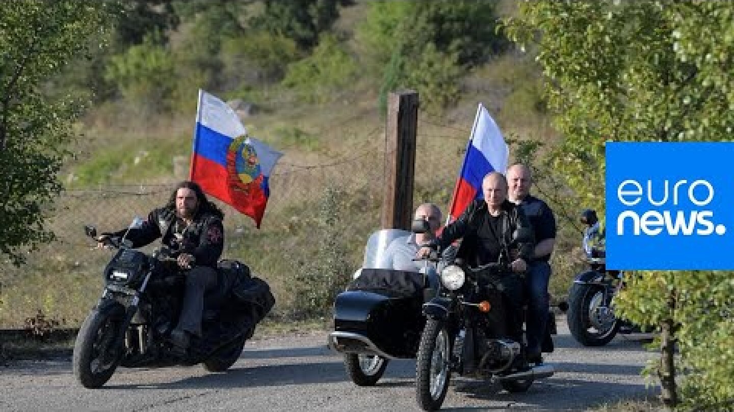 What protests? Putin rides with Night Wolves bikers in Crimea