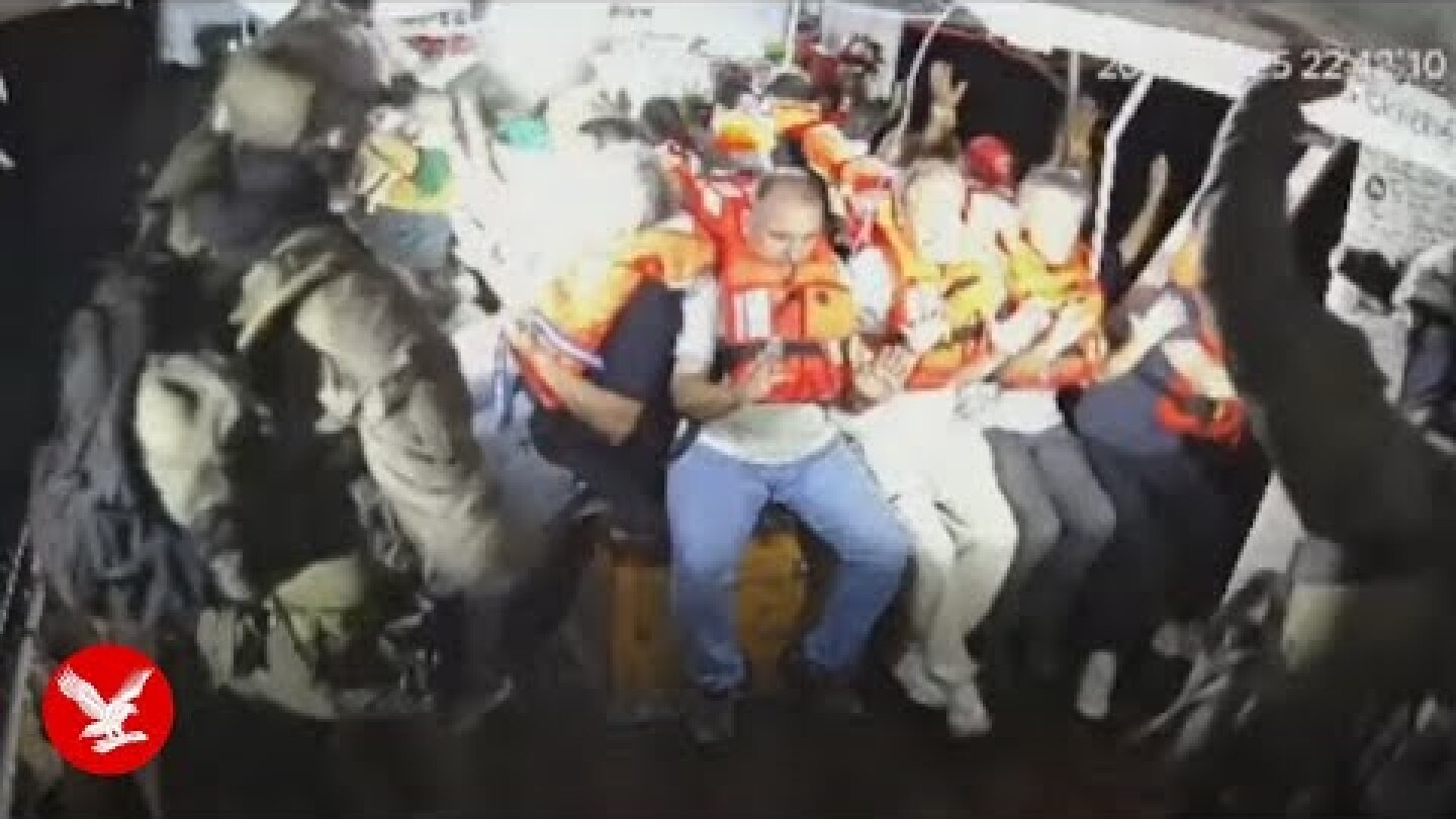 Moment Israeli army intercepts Gaza bound aid ship Handala