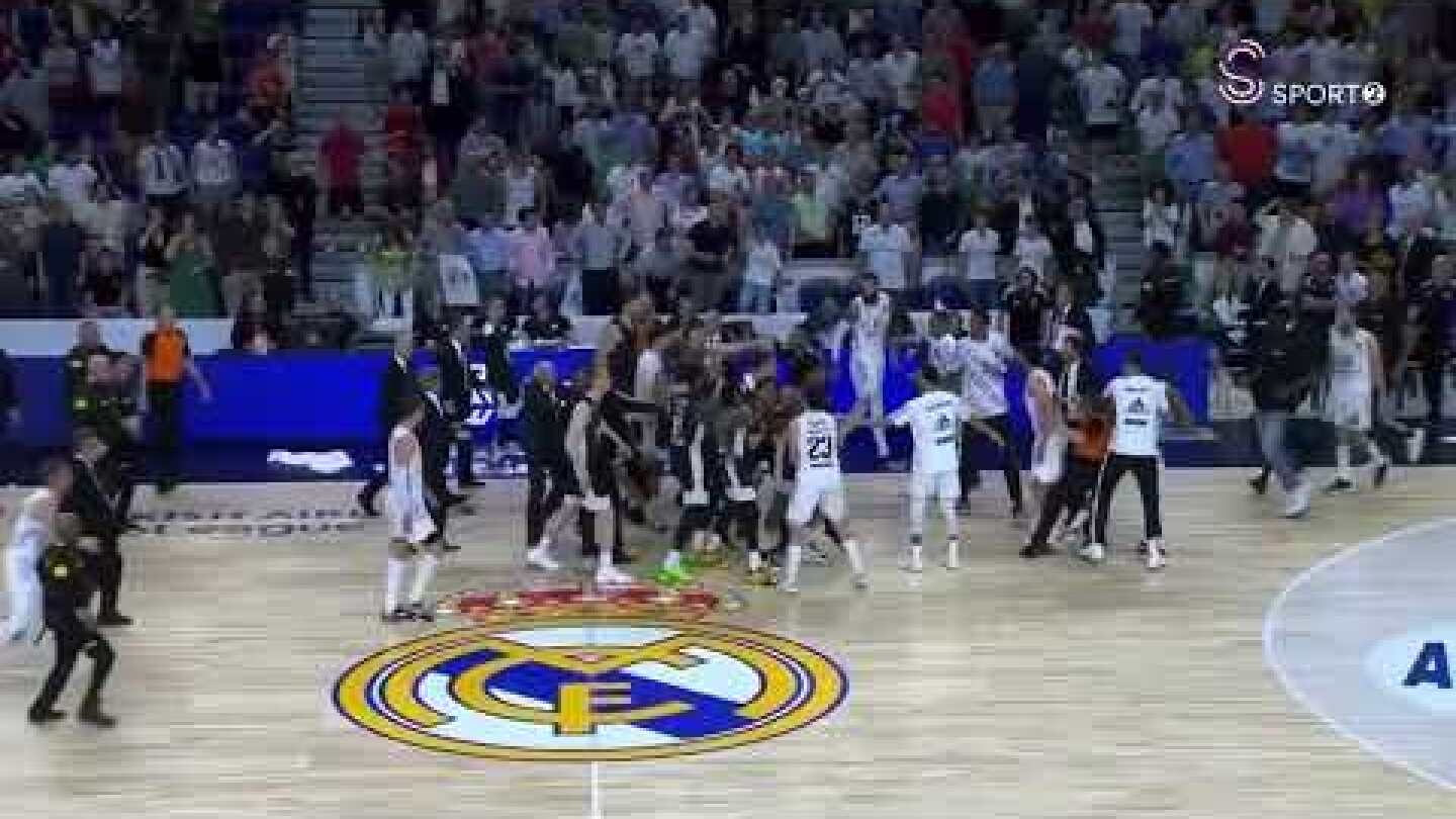 A huge brawl broke out between Real Madrid and Partizan in the EuroLeague Playoffs 😳