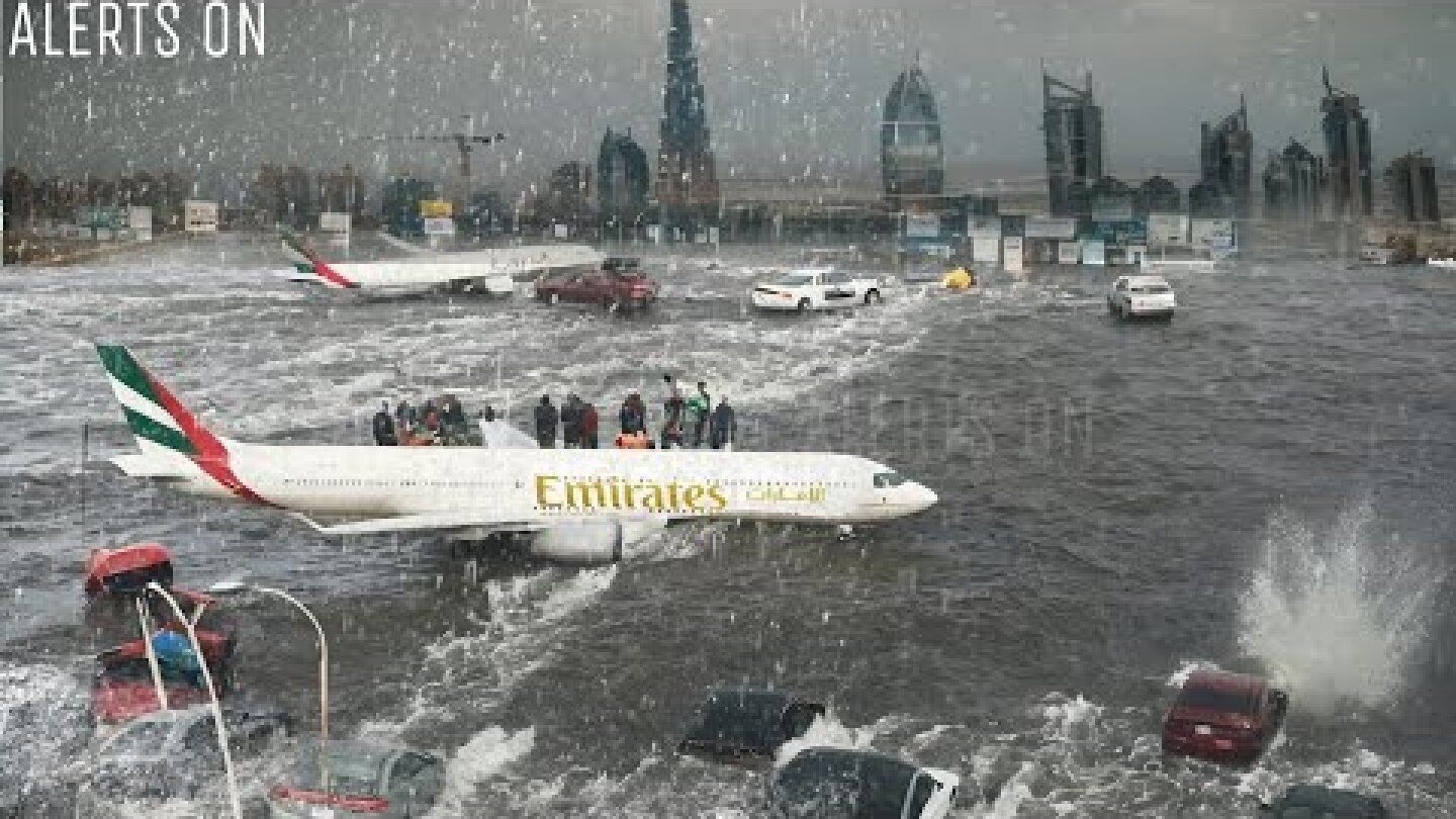 Dubai is Sinking! Horrific flooding and thunderstorms hit UAE and Dubai Airport