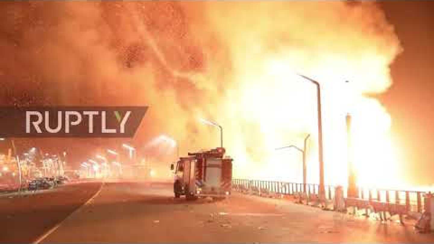 Netherlands: Bonfire kindles 'firenado' at NYE competition