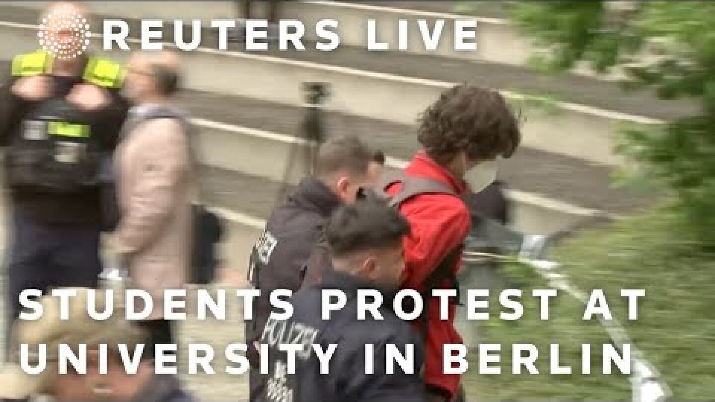 LIVE: Pro-Palestinian protest at Freie University in Berlin