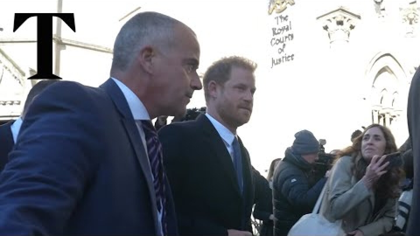 Prince Harry arrives at High Court in London for privacy case