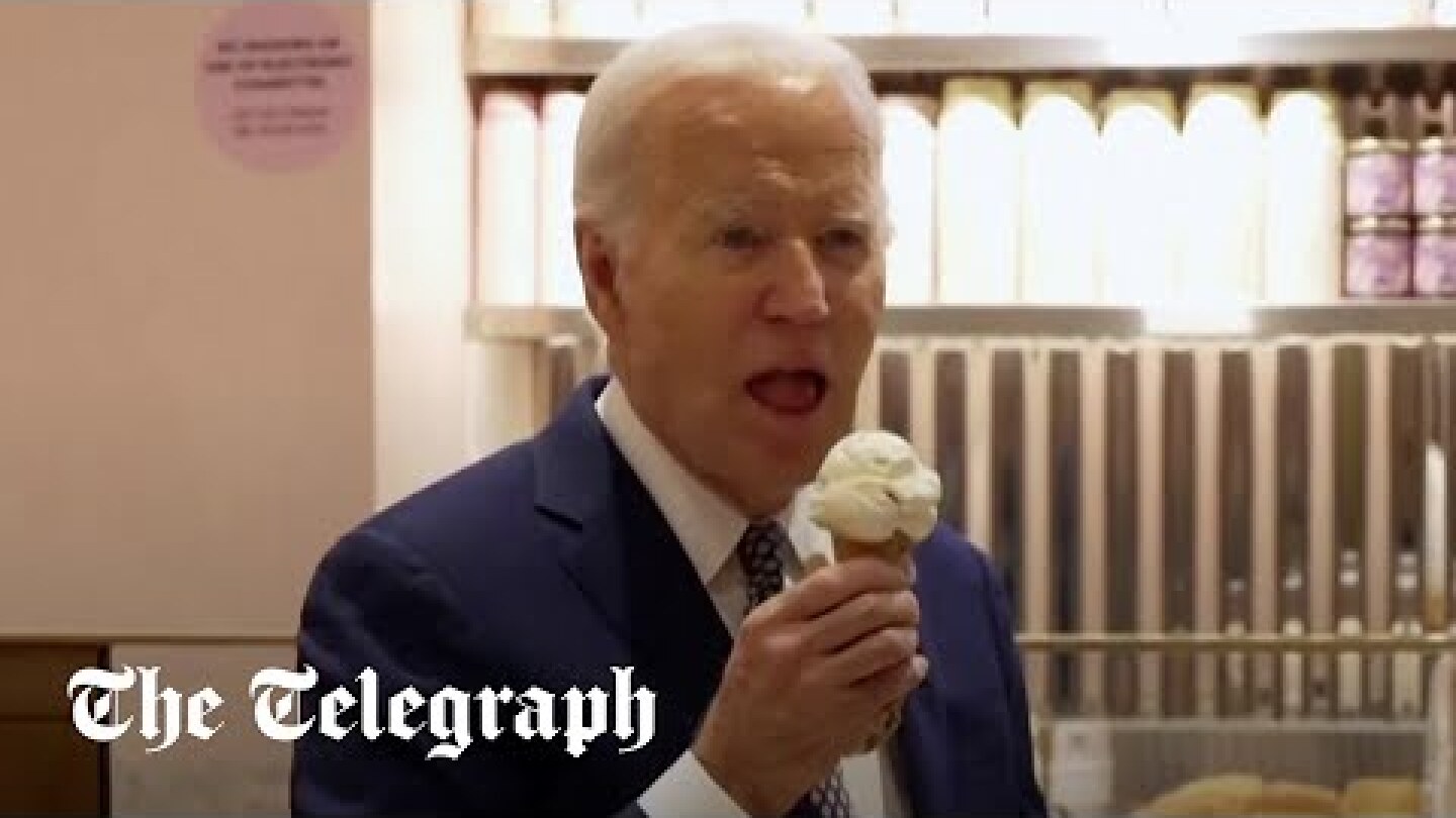 Biden hopes for ceasefire in Israel-Gaza conflict soon while eating ice cream