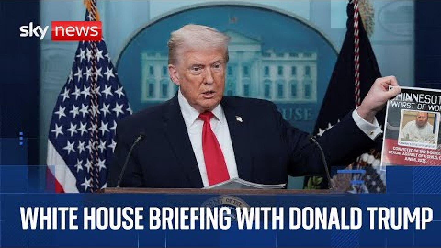 Trump speaks at White House briefing to mark first full year of second term in office