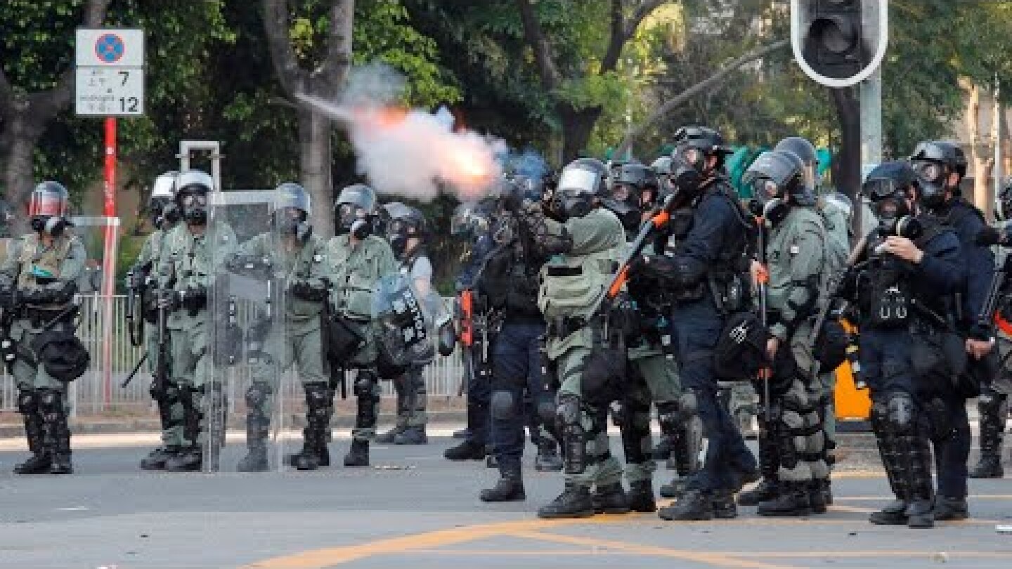 Hong Kong demonstrator shot with live rounds during violent protests