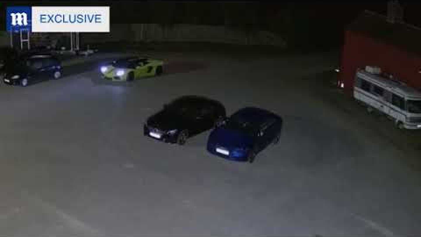 Moment thieves steal a £300,000 Lamborghini from hotel car park
