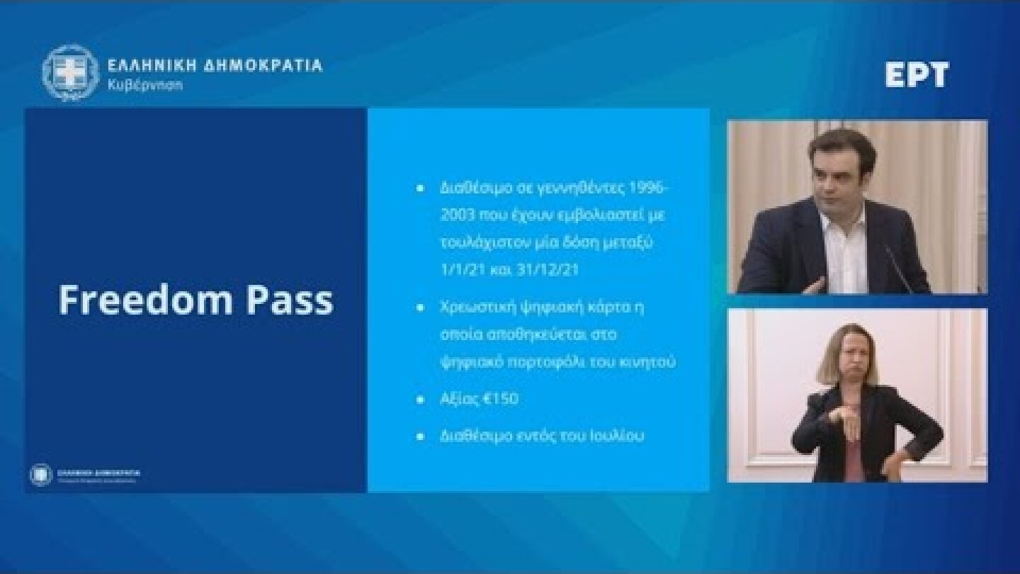 Κ. Πιερρακάκης: Πώς θα λειτουργεί η «κάρτα ελευθερίας» για νέους 18-25 ετών