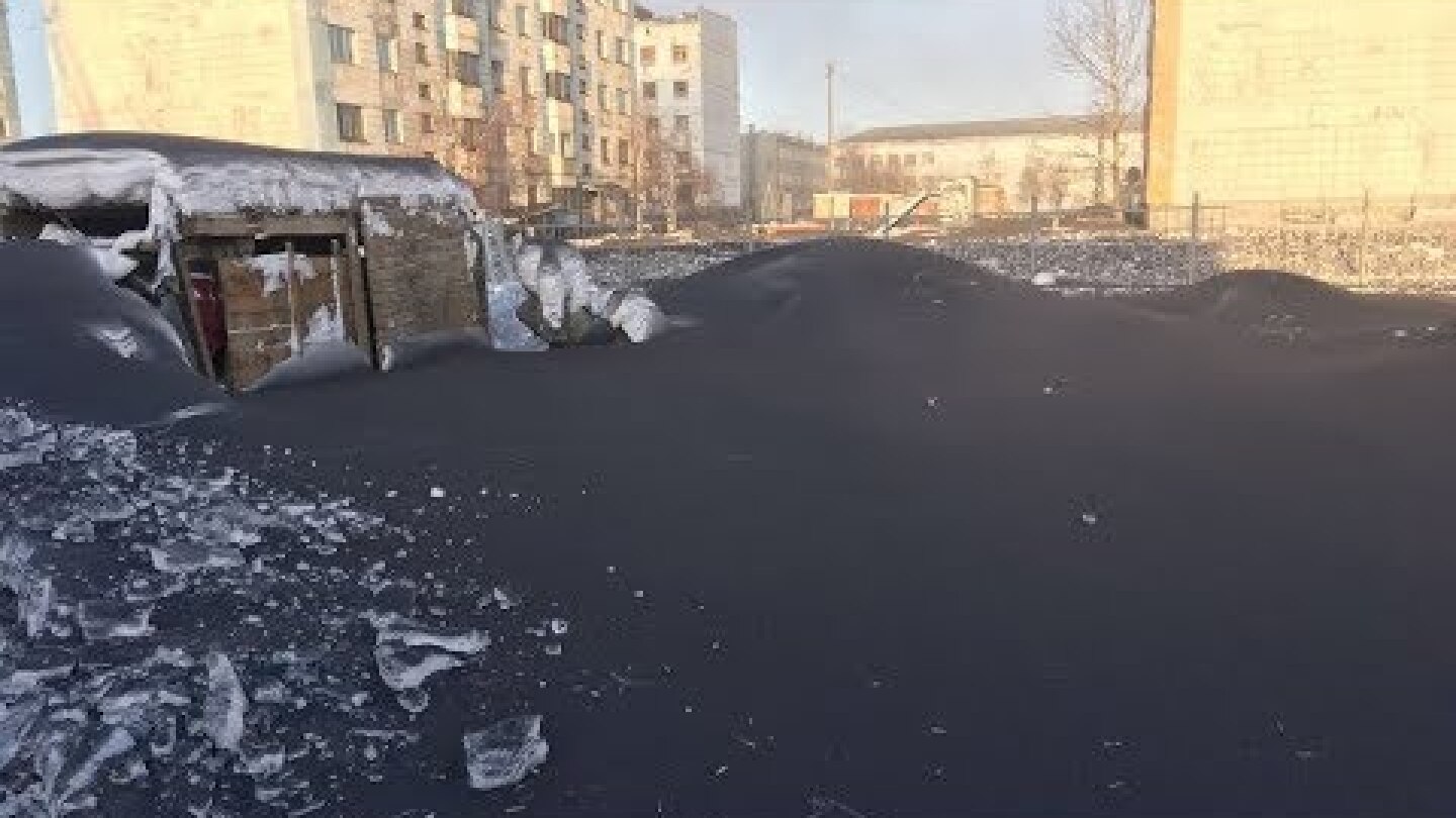 Black snow falls in Russian cities