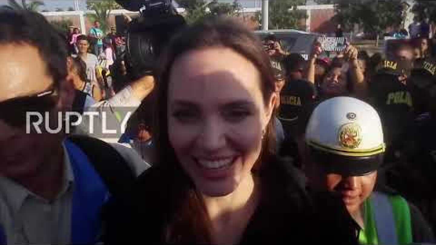 Peru: Angelina Jolie visits Venezuelan refugees at Ecuadorian border