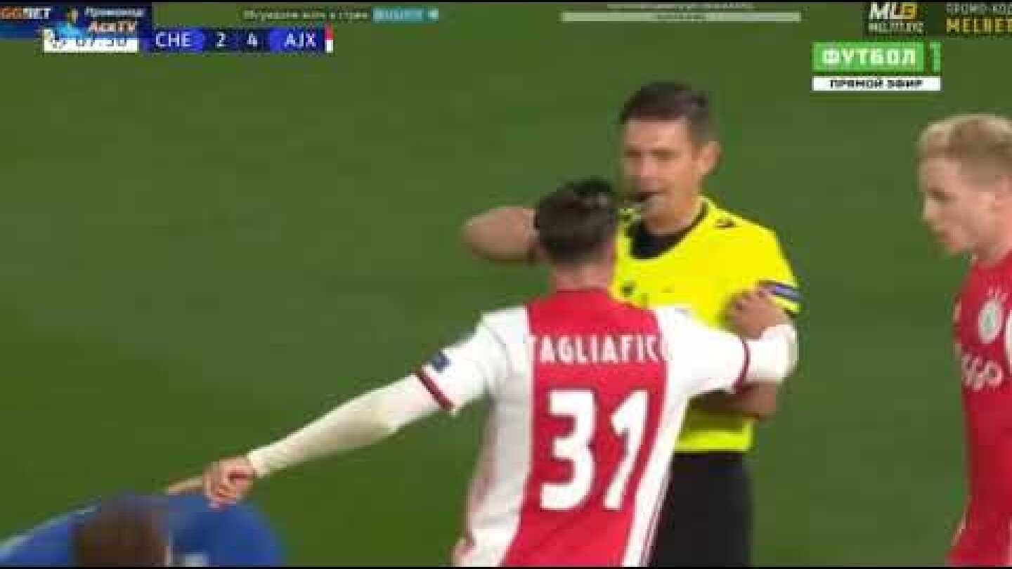 AJAX 2 RED CARDS Ajax Vs Chelsea Champions League - Daley Blind - Joel Veltman