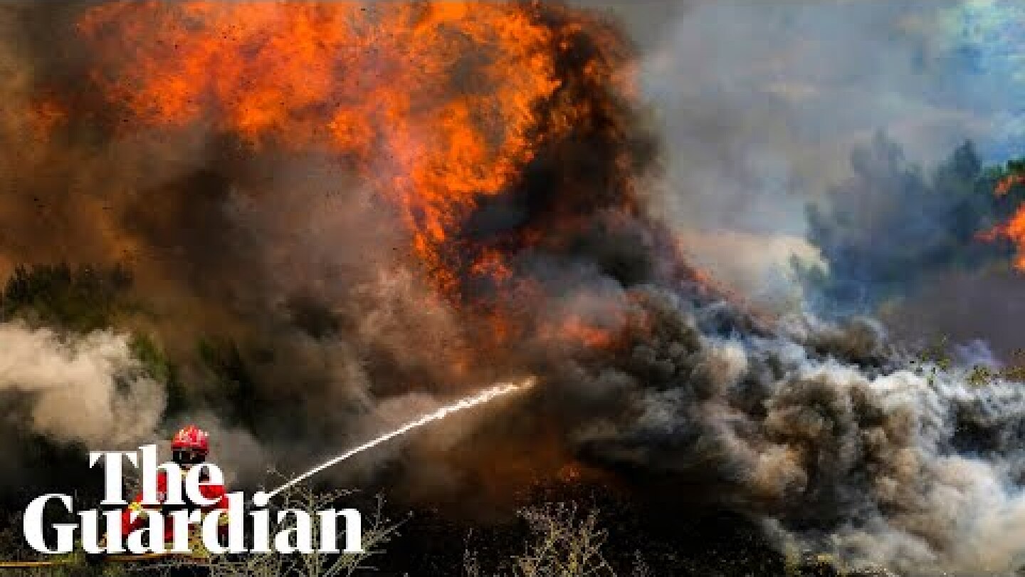 Wildfires spread through western Europe in hot and dry conditions