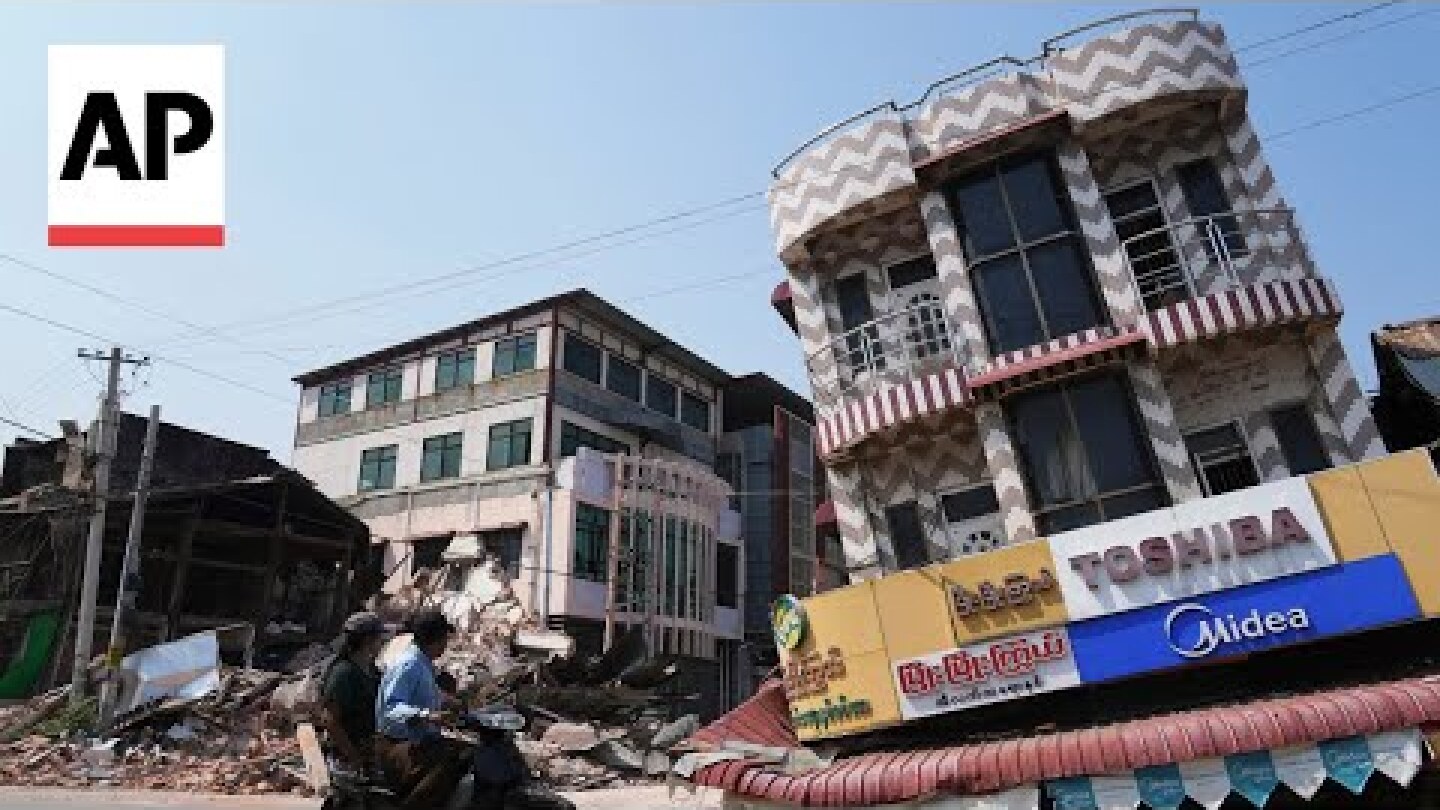 Aftermath of 7.7 magnitude earthquake in Naypyitaw, Myanmar