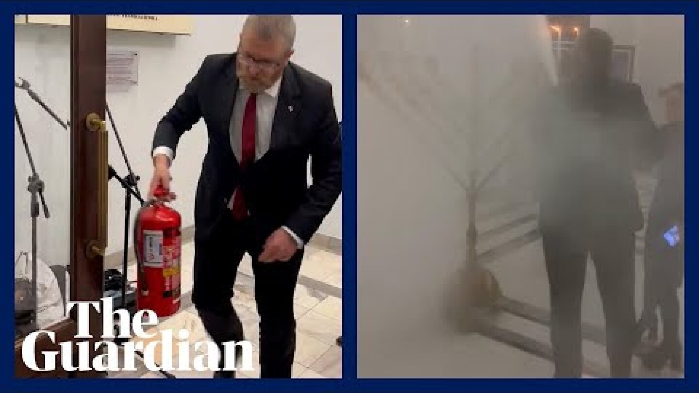 Far-right Polish MP extinguishes Hanukkah candles in parliament
