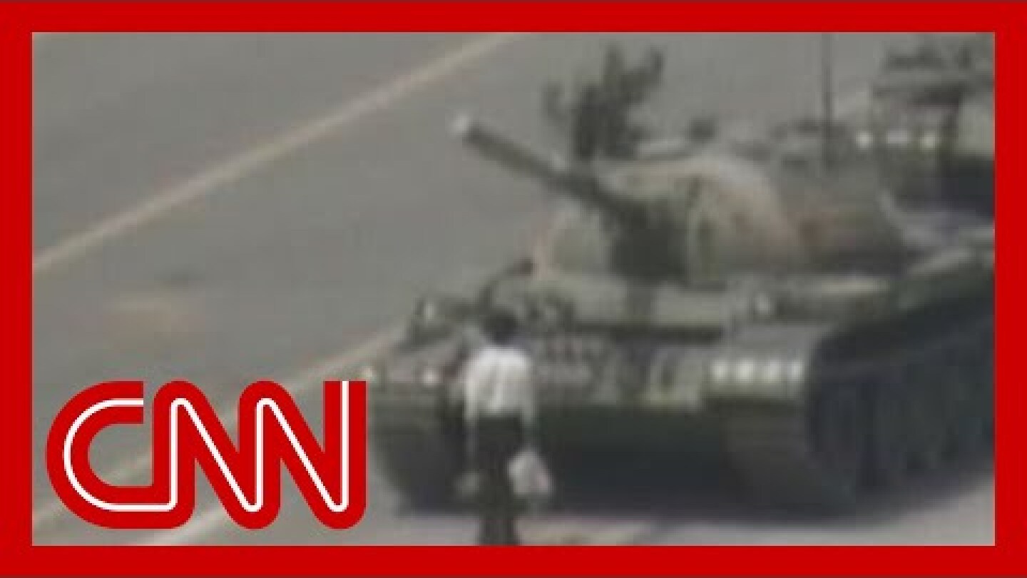 Man vs. tank in Tiananmen square (1989)