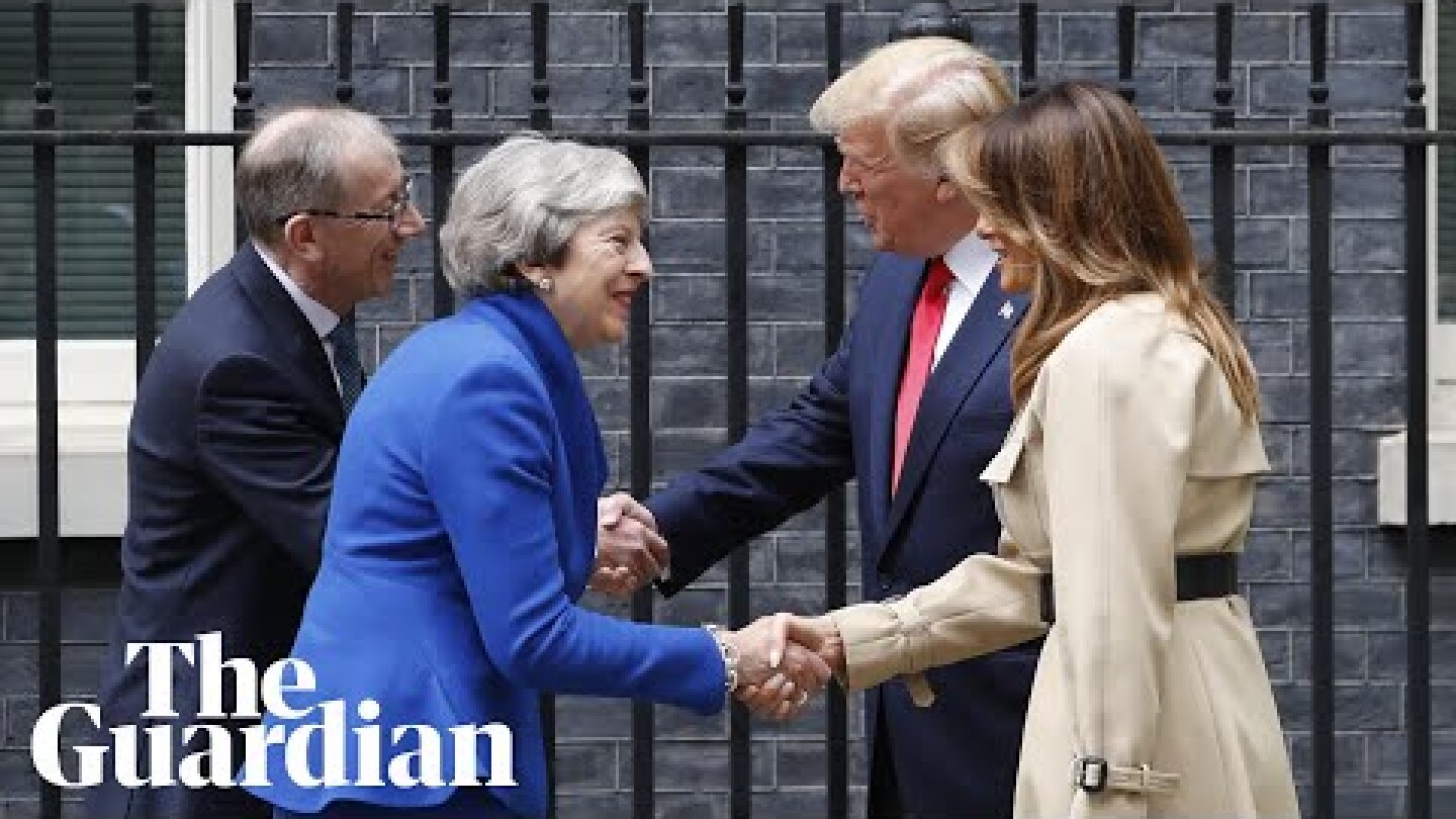 Trump doesn't shake hands with May as he arrives at 10 Downing