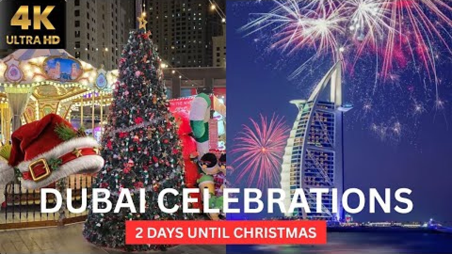 Dubai Pre-Christmas Celebrations 2025 🎅 | Dubai Mall, Festival City & Marina | 4K Walk
