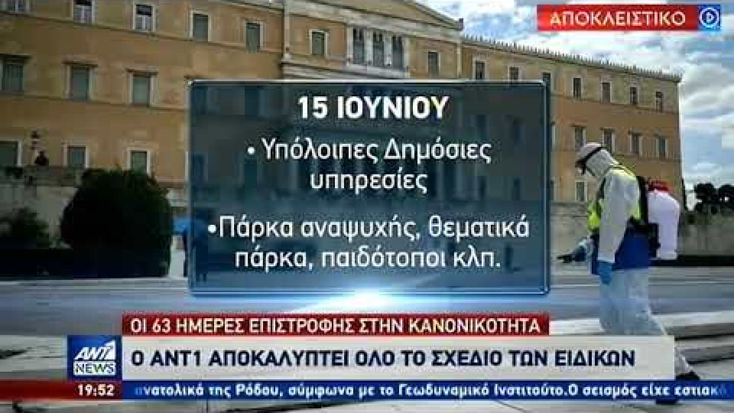 Ο ΑΝΤ1 αποκαλύπτει ολόκληρο το σχέδιο εξόδου από την καραντίνα