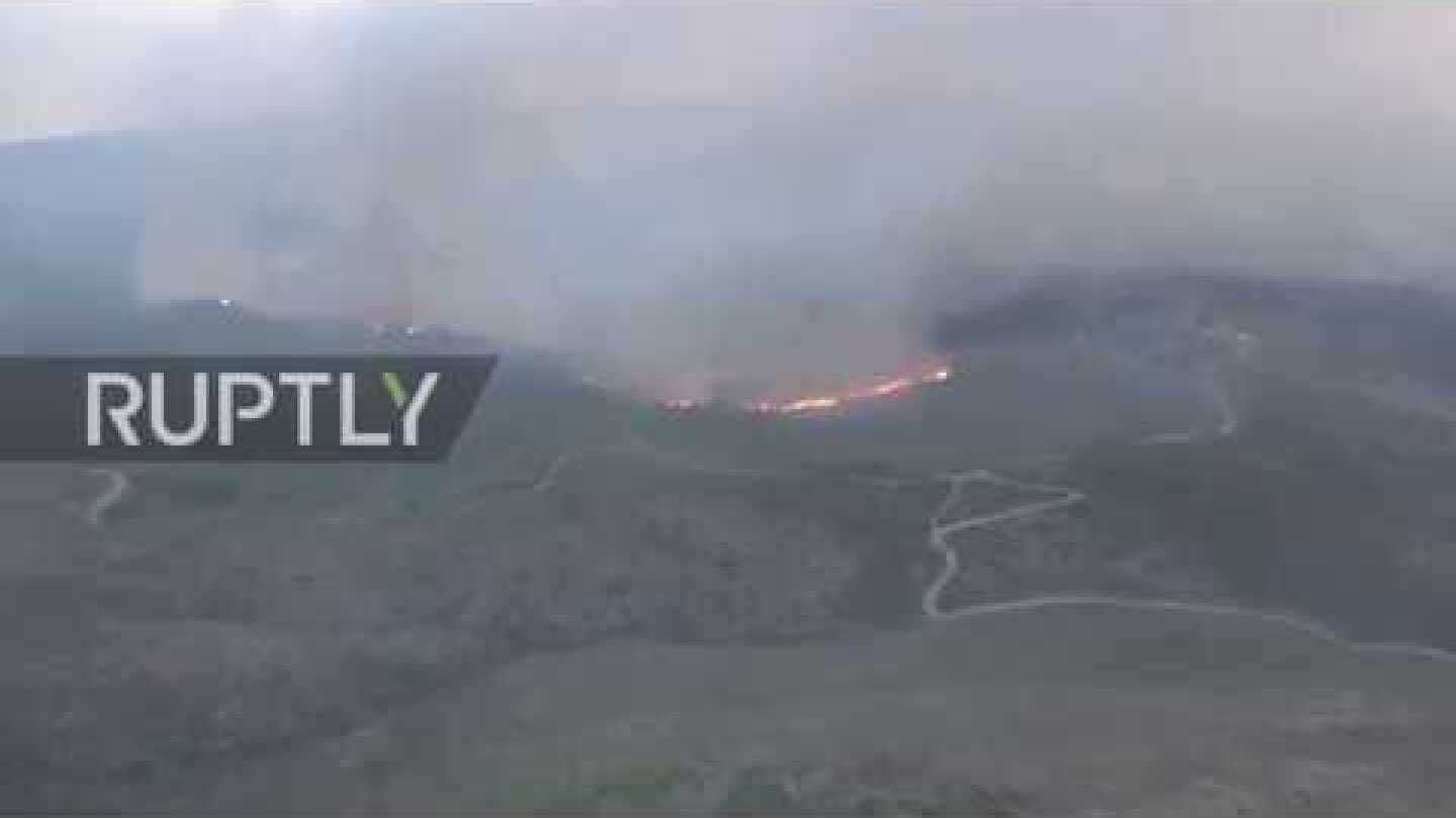 Greece: Aerial footage of wildfires near Athens, as death toll reaches 50