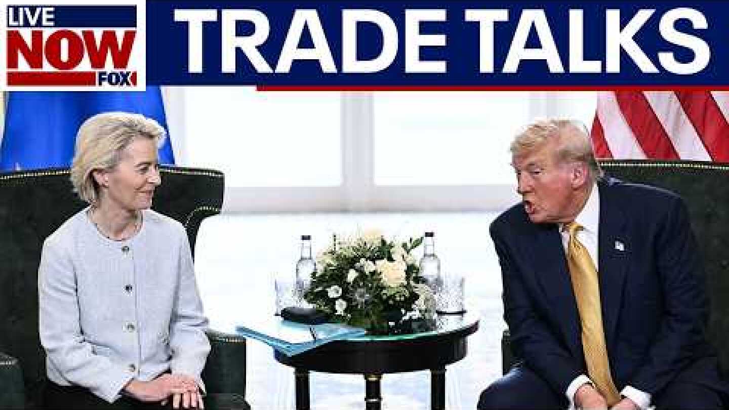 President Trump & EU delegations hold trade talks