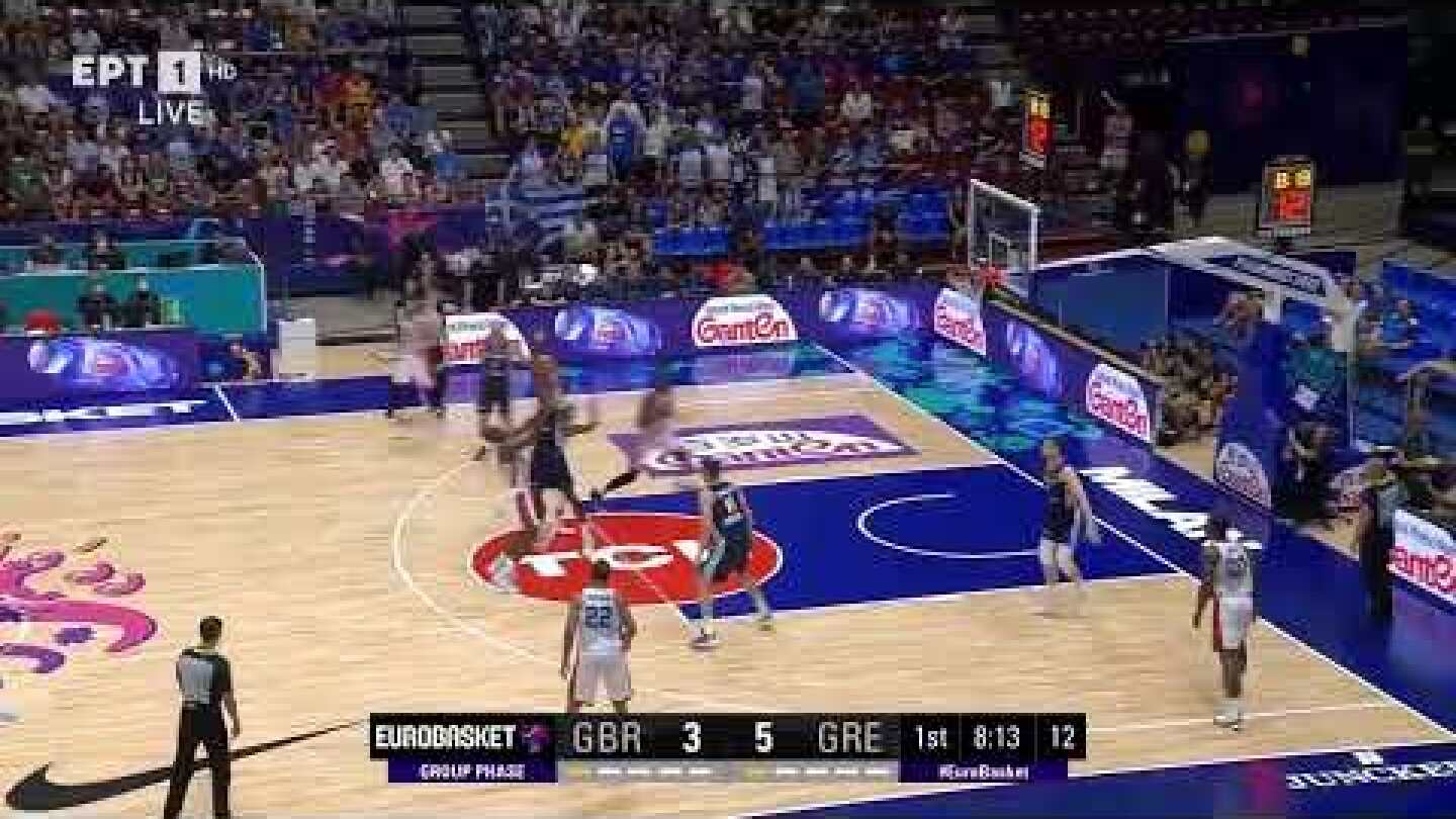 Μ. Βρετανία - Ελλάδα | Φοβερή πάσα πίσω από την πλάτη του Παπανικολάου στον Θανάση | 05/09/2022|ΕΡΤ