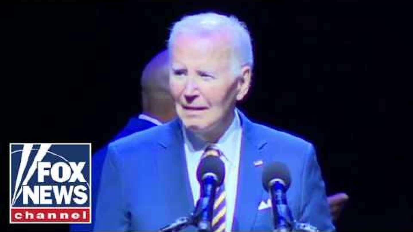 Biden gets HECKLED, takes aim at Trump during combative speech