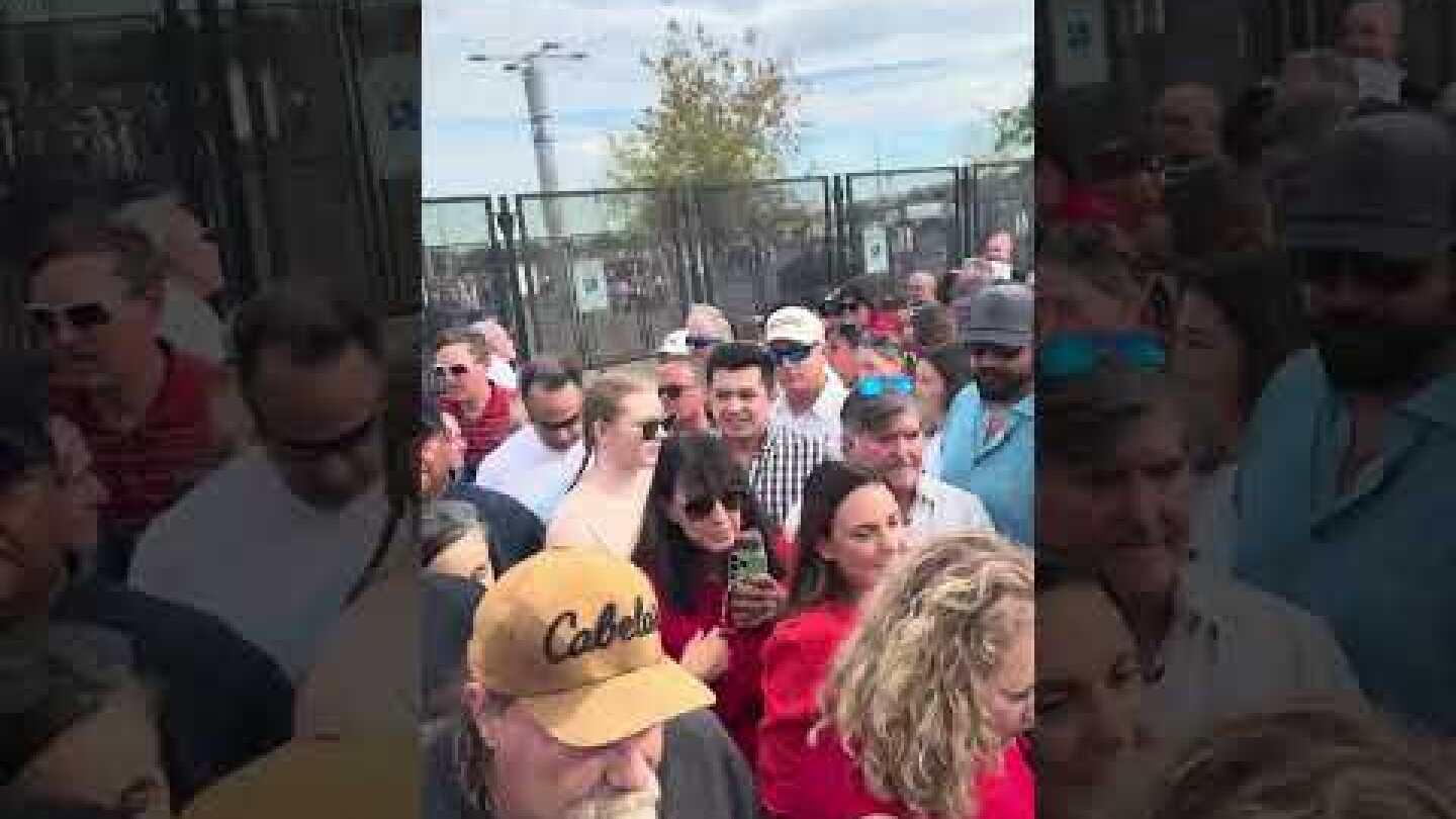 Security line getting into Charlie Kirk funeral - State Farm Stadium September 21, 2025 ￼￼￼